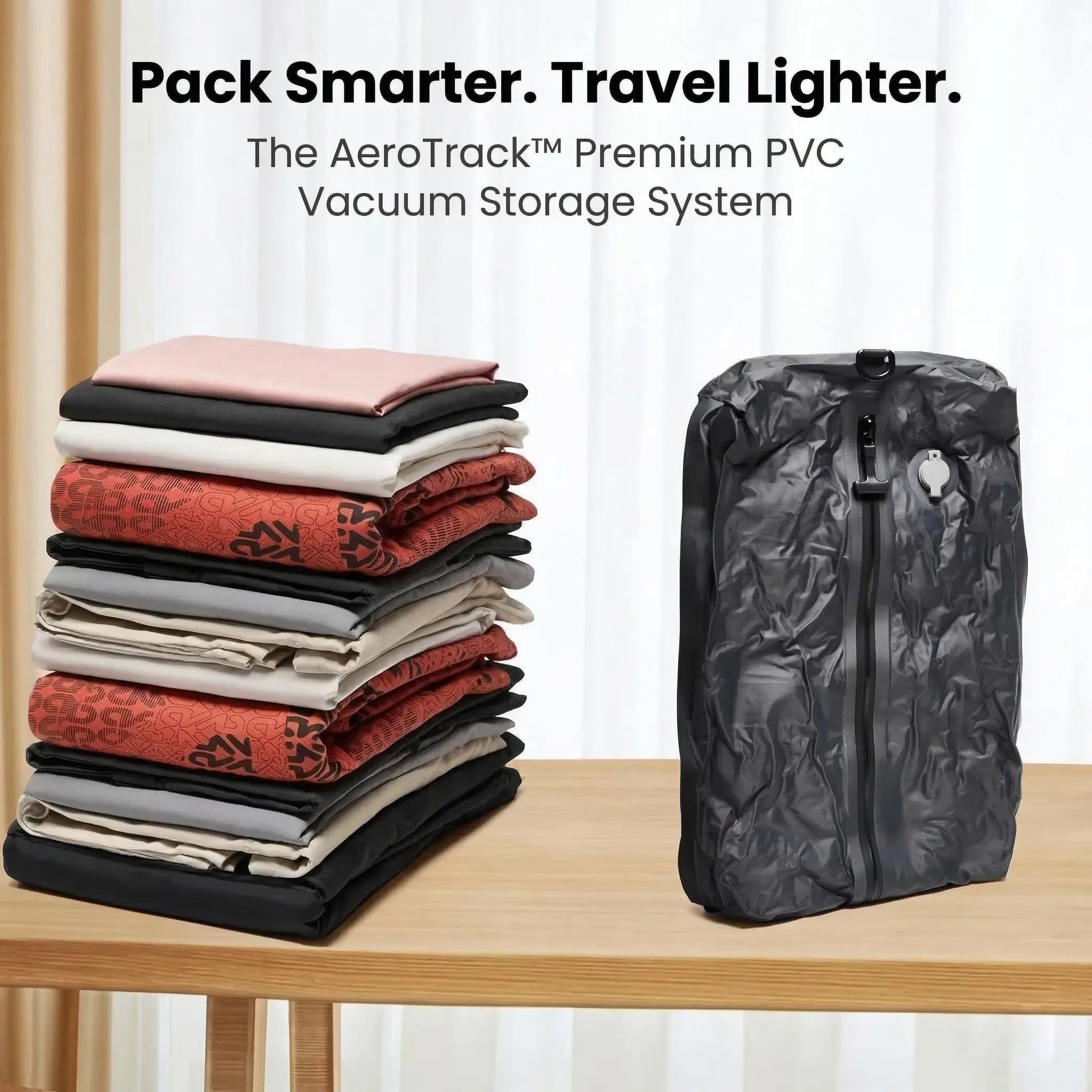 AeroSync™ Premium Matte Black Vacuum Storage Bags - Pack Smarter, Travel Lighter
